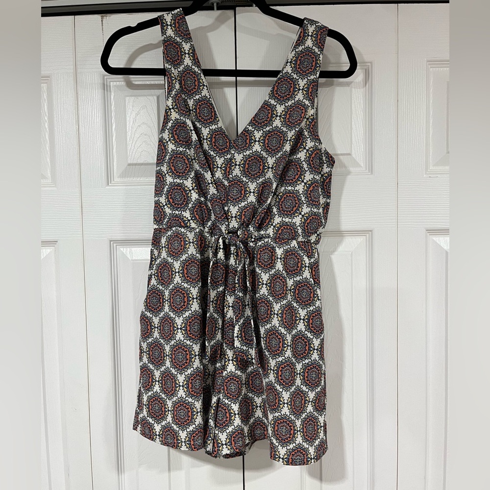 Orange and blue Lily Rose romper